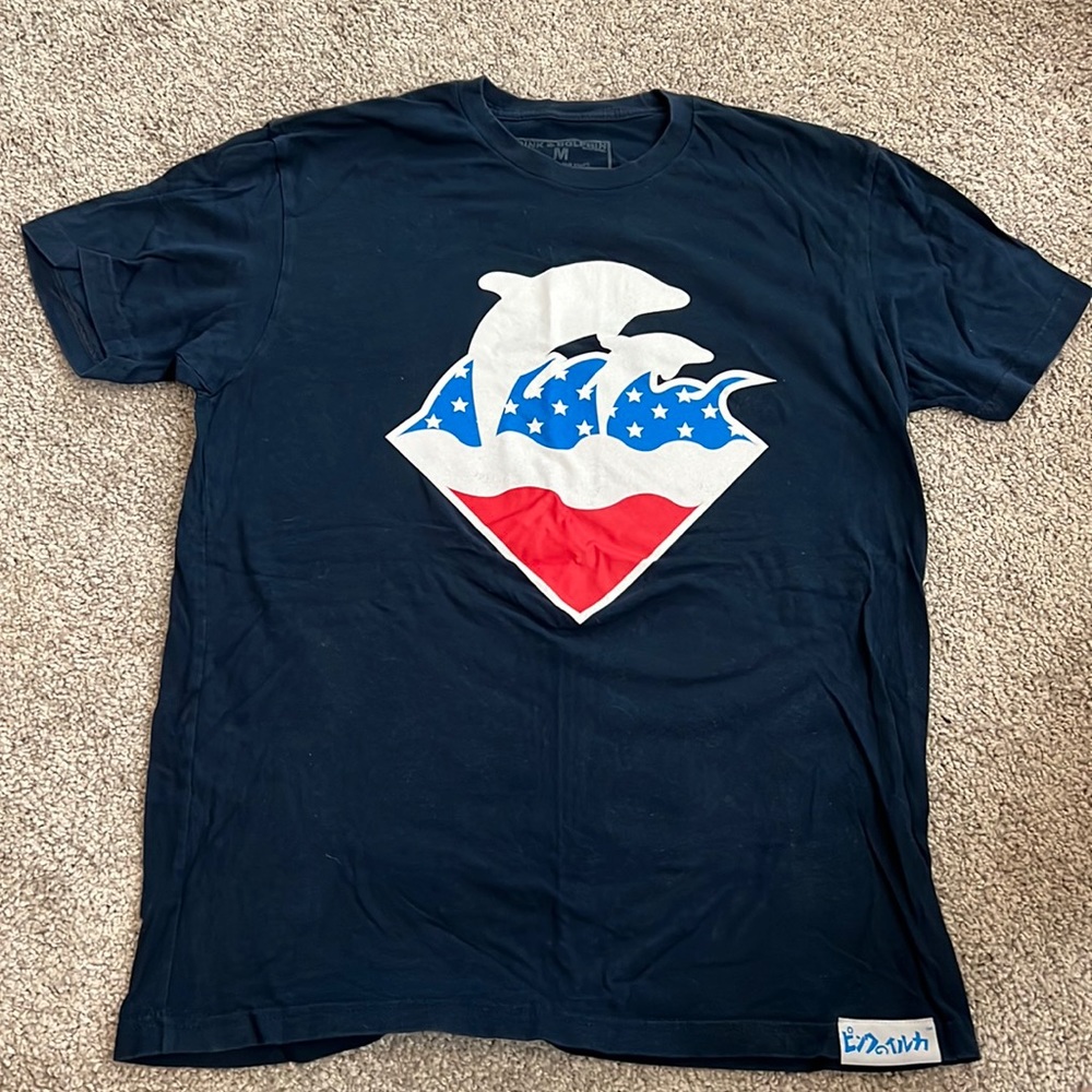 Pink dolphin T-shirt, men’s size medium 4th of July